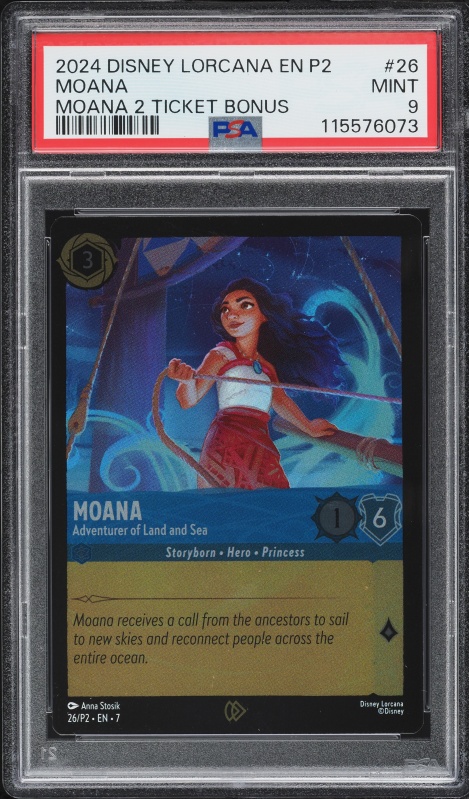 2023 Topps Chrome Disney100 Red Kaleidoscope Moana #2 PSA 9 MINT
