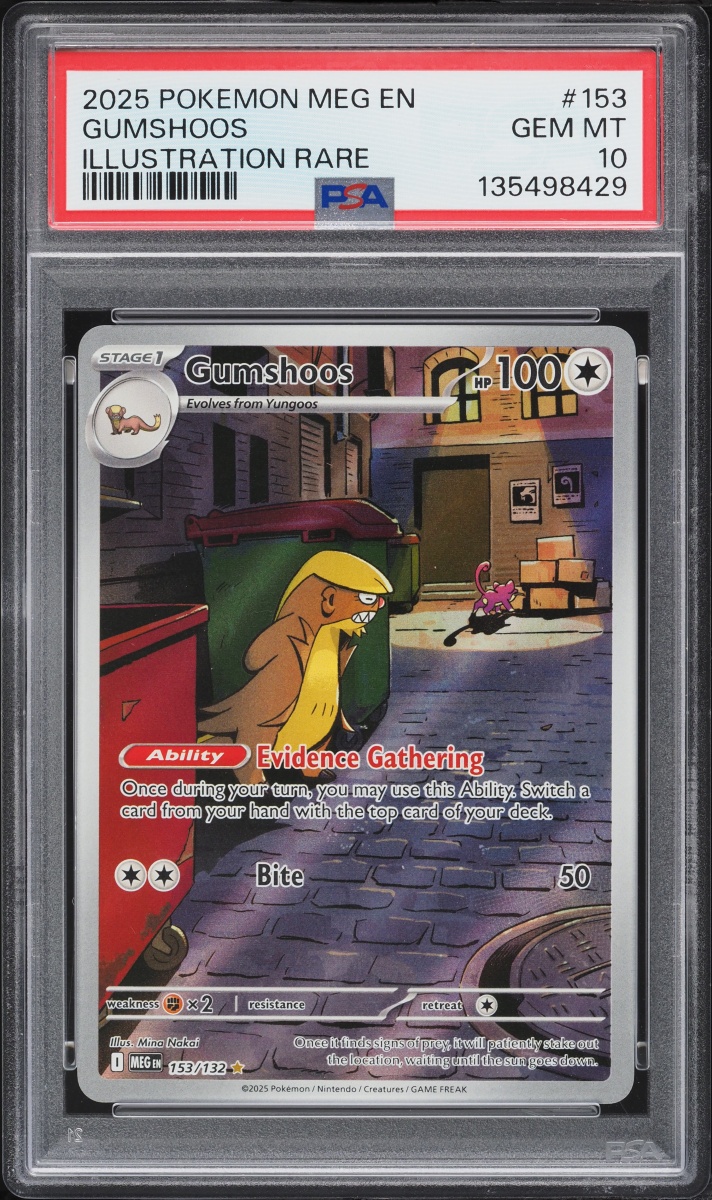 2025 Pokemon Mega Evolution IR Gumshoos #153 PSA 10 GEM MINT