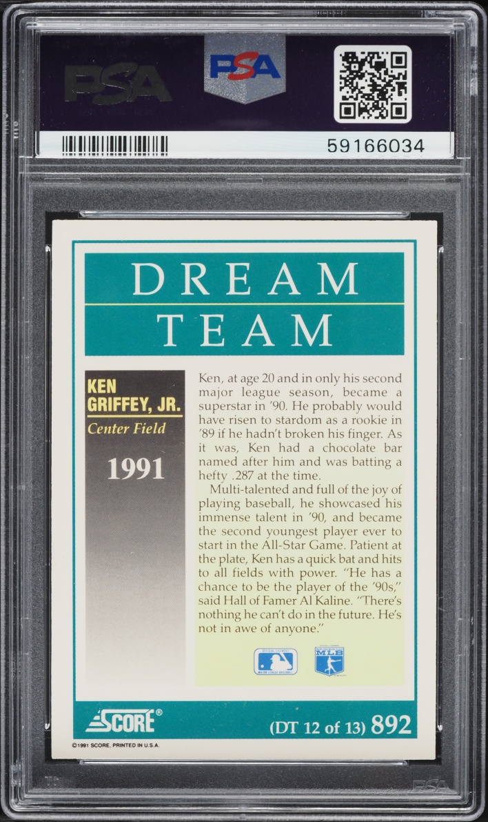 1991 Score Dream Team Ken Griffey Jr. #892 PSA 9 MINT