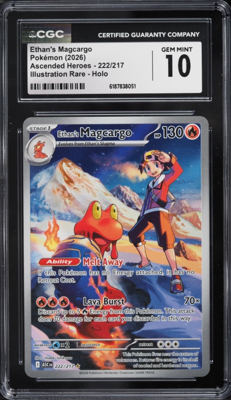 2026 Pokemon Mega Evolution Ascended Heroes IR Ethan's Magcargo #222 CGC 10 GEM MINT