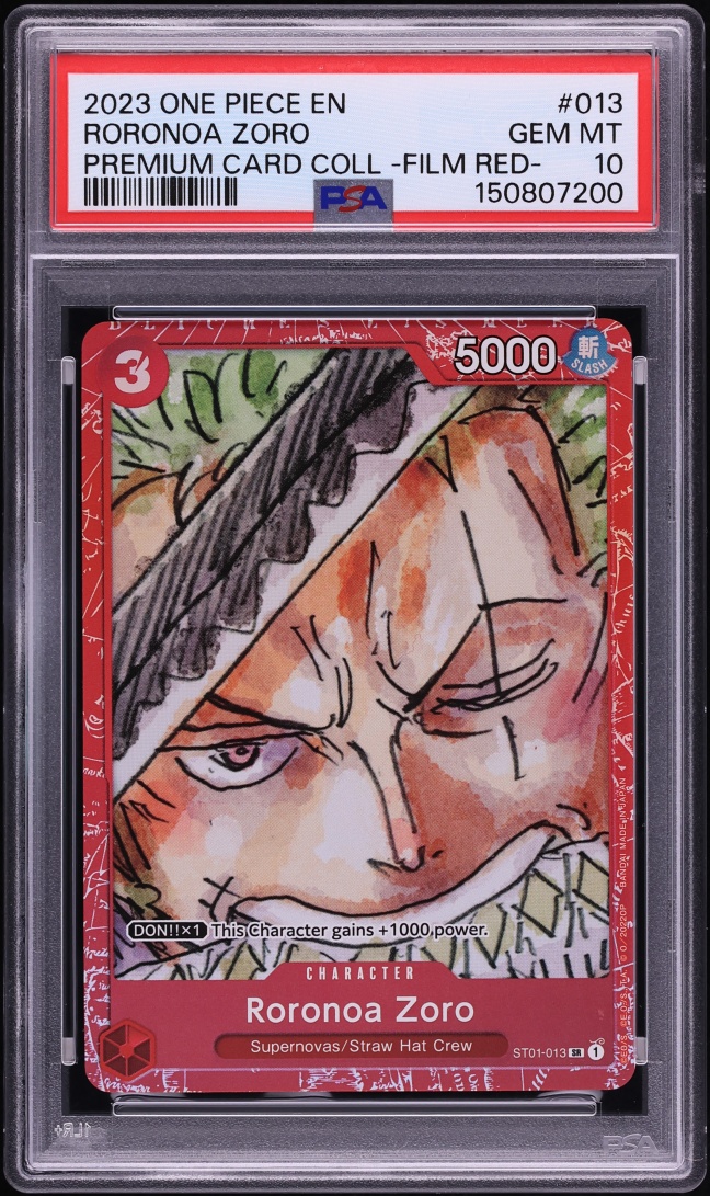 2023 One Piece Premium Collection Film Red SR Roronoa Zoro #ST01-013 PSA 10 GEM MINT