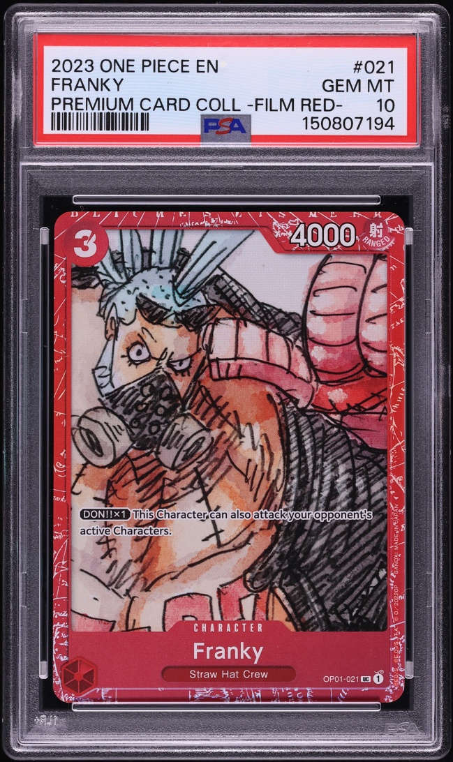 2023 One Piece Premium Collection Film Red Franky #OP01-021 PSA 10 GEM MINT