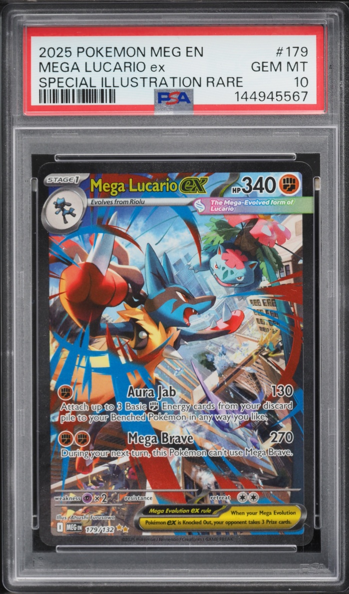 2025 Pokemon Mega Evolution SIR Mega Lucario EX #179 PSA 10 GEM MINT