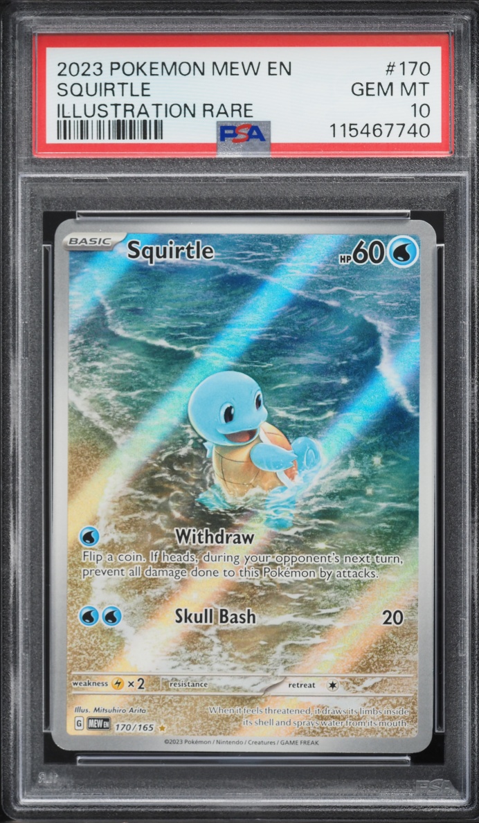 2023 Pokemon Scarlet & Violet 151 IR Squirtle #170 PSA 10 GEM MINT