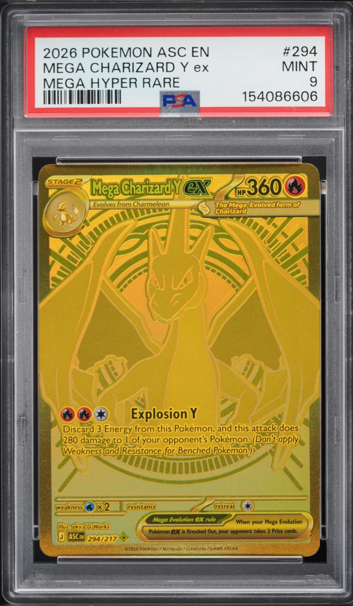 2026 Pokemon Mega Evolution Ascended Heroes MHR Mega Charizard Y EX #294 PSA 9 MINT