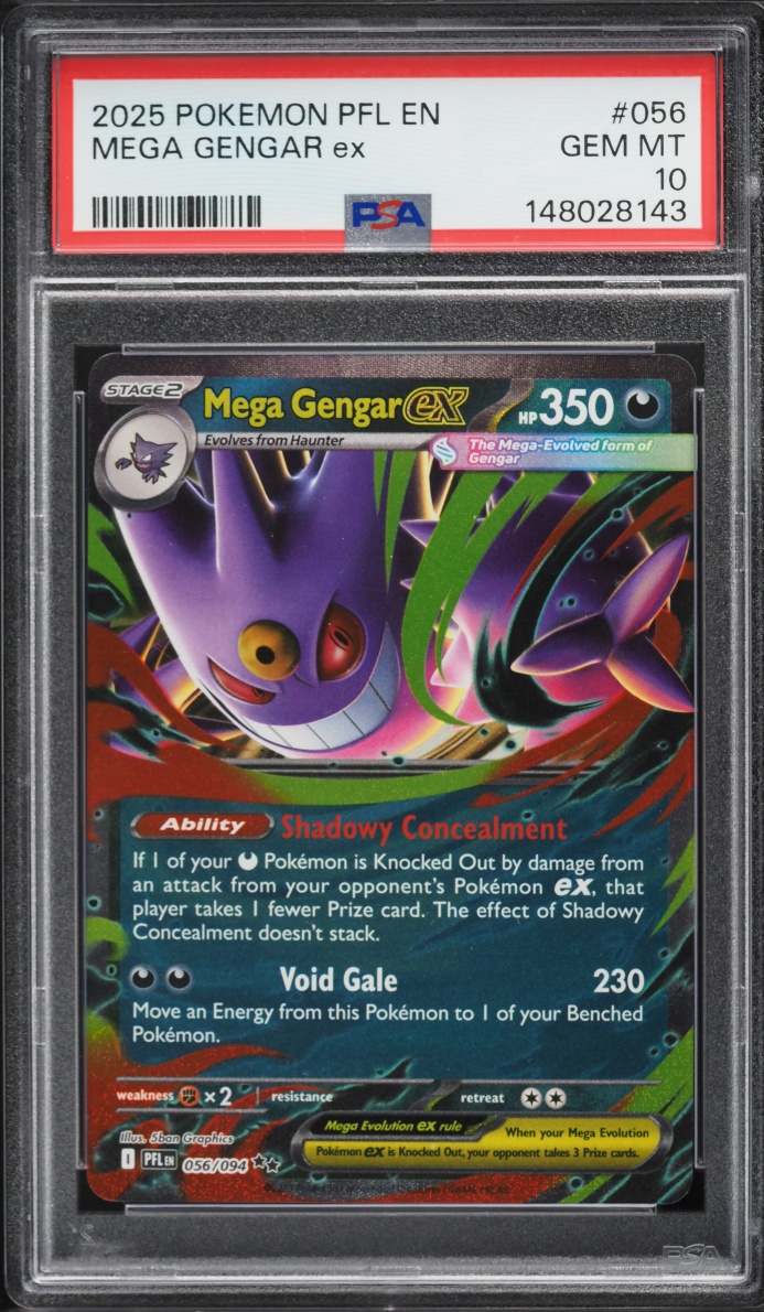2025 Pokemon Mega Evolution Phantasmal Flames Holo Mega Gengar EX #56 PSA 10 GEM MINT
