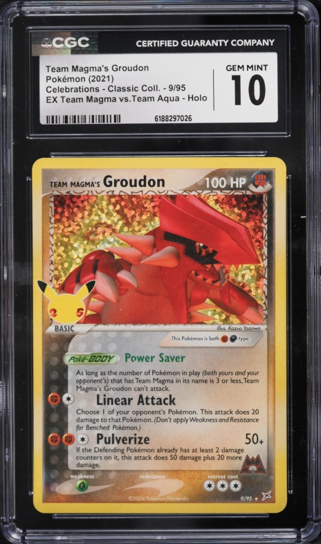 2021 Pokemon Sword & Shield Celebrations Holo Team Magma's Groudon #9 CGC 10 GEM MINT