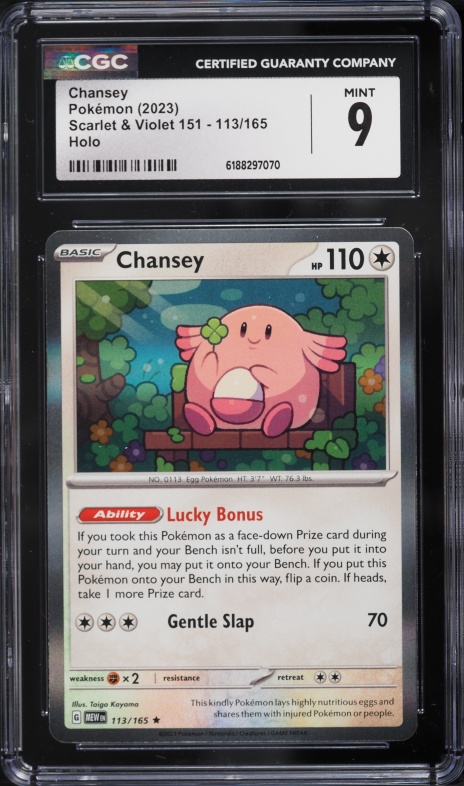 2023 Pokemon Scarlet & Violet 151 Holo Chansey #113 CGC 9 MINT