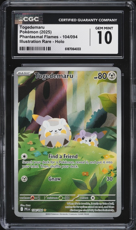 2025 Pokemon Mega Evolution Phantasmal Flames IR Togedemaru #104 CGC 10 GEM MINT