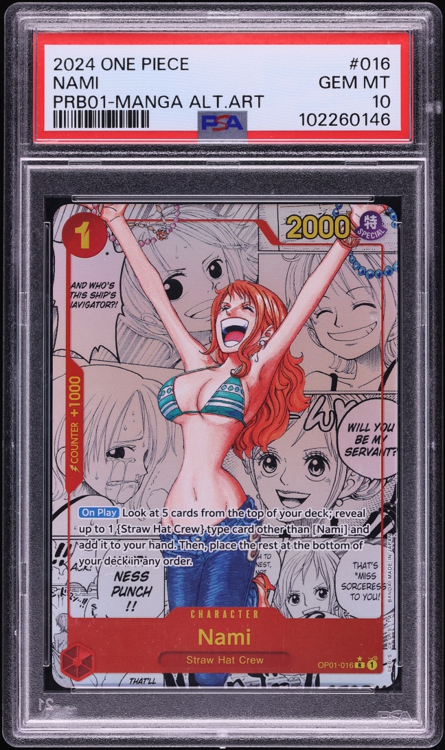 2024 One Piece Premium The Best Manga Art Nami #OP01-016 PSA 10 GEM MINT