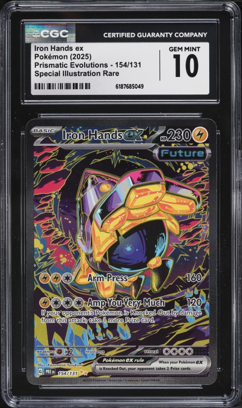 2025 Pokemon Scarlet & Violet Prismatic Evolutions SIR Iron Hands ex #154 CGC 10 GEM MINT