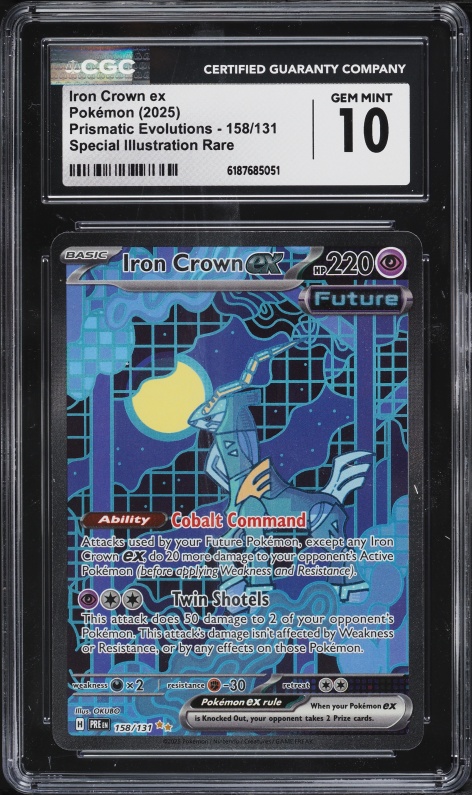 2025 Pokemon Scarlet & Violet Prismatic Evolutions SIR Iron Crown ex #158 CGC 10 GEM MINT