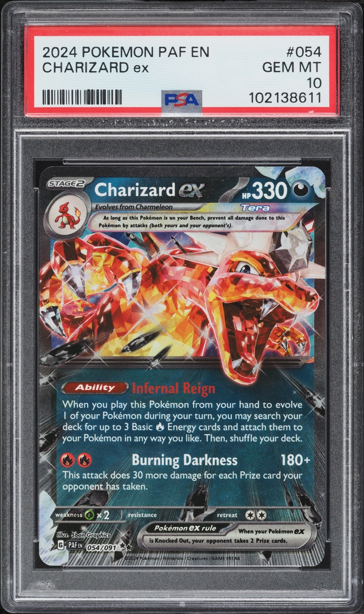2024 Pokemon Scarlet & Violet Paldean Fates Holo Charizard Ex #54 PSA 10 GEM MINT