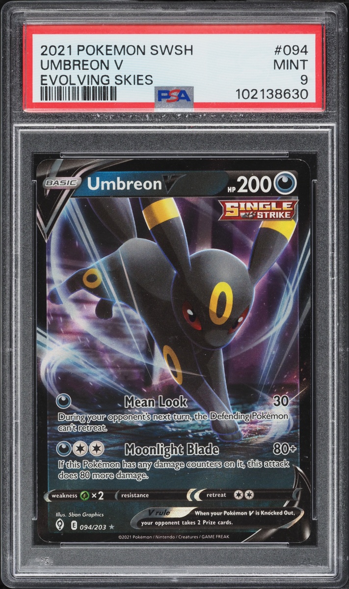 2021 Pokemon Sword & Shield Evolving Skies Holo Umbreon V #94 PSA 9 MINT