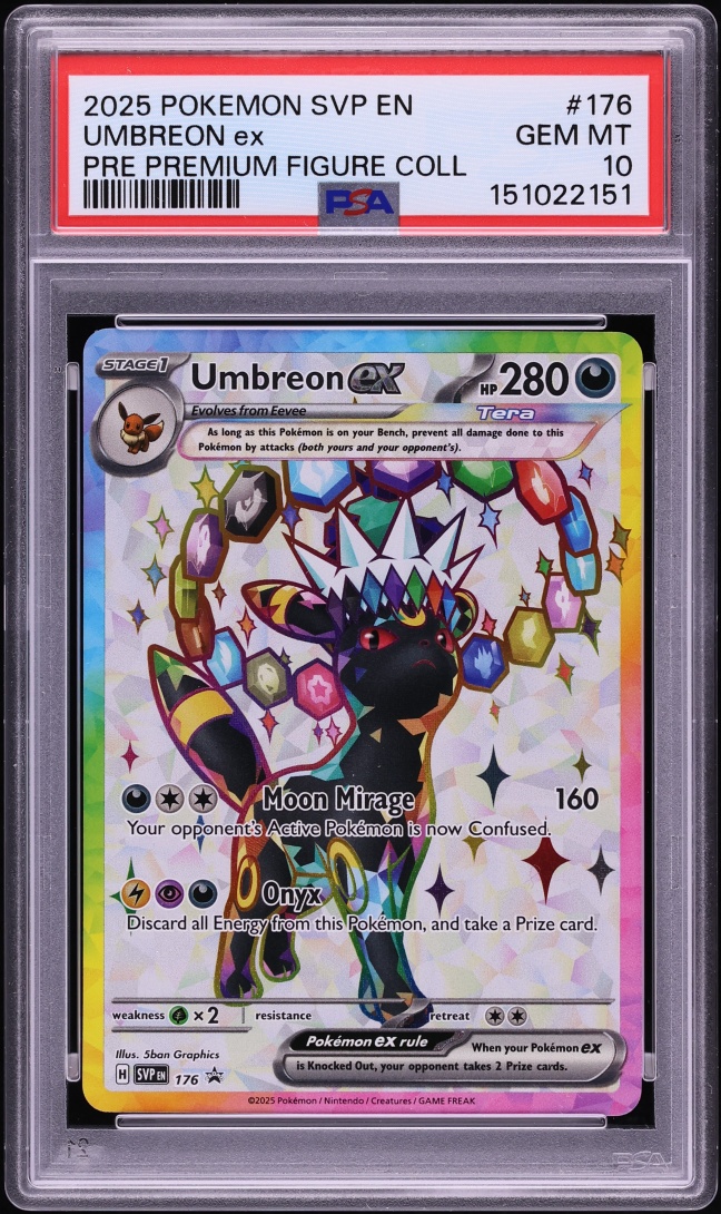 2025 Pokemon SV Promo Prismatic Evolutions Premium Figure Full Art Umbreon ex #176 PSA 10 GEM