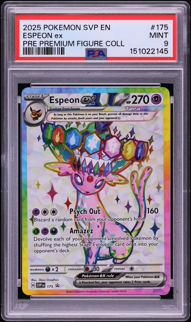 2025 Pokemon SV Promo Prismatic Evolutions Premium Figure Full Art Espeon ex #175 PSA 9 MINT