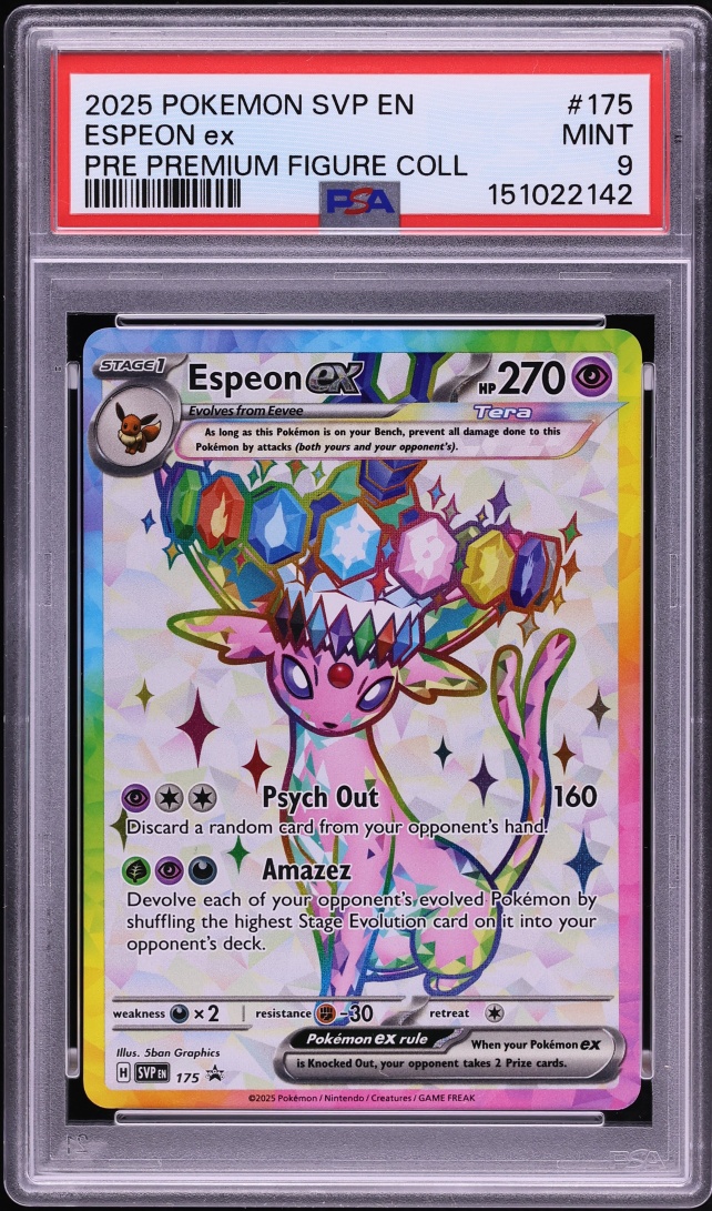 2025 Pokemon SV Promo Prismatic Evolutions Premium Figure Full Art Espeon ex #175 PSA 9 MINT