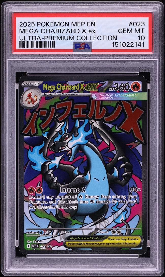 2025 Pokemon Mega Evolution Promo Ultra Premium Full Art Mega Charizard X ex #23 PSA 10 GEM
