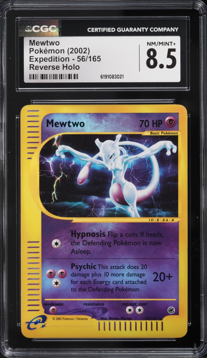 2002 Pokemon Expedition Reverse Holo Mewtwo #56 CGC 8.5 NM-MT+