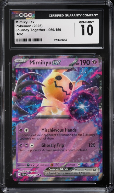 2025 Pokemon Scarlet & Violet Journey Together Holo Mimikyu ex #69 CGC 10 GEM MINT
