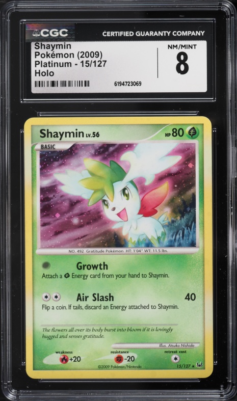 2009 Pokemon Platinum Holo Shaymin #15 CGC 8 NM-MT