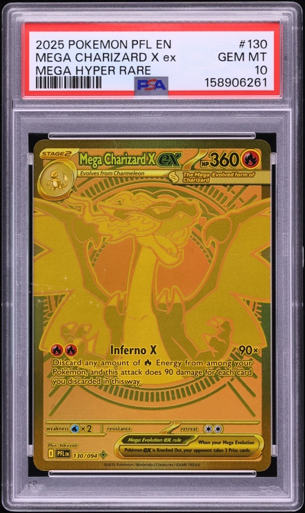 2025 Pokemon Mega Evolution Phantasmal Flames MHR Mega Charizard X ex #130 PSA 10 GEM MINT