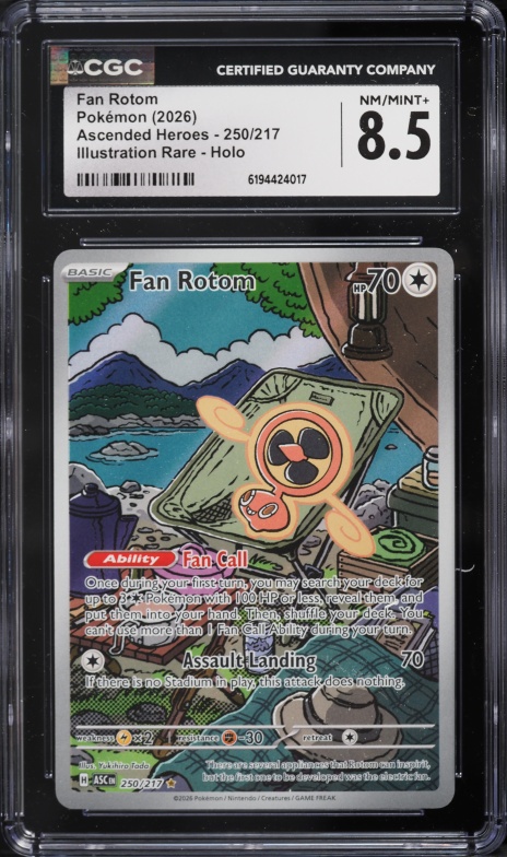 2026 Pokemon Mega Evolution Ascended Heroes IR Fan Rotom #250 CGC 8.5 NM-MT+