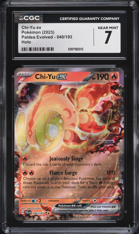 2023 Pokemon Scarlet & Violet Paldea Evolved Holo Chi-Yu Ex #40 CGC 7 NRMT