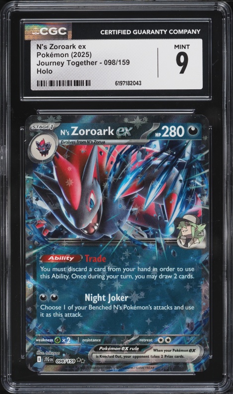 2025 Pokemon Scarlet & Violet Journey Together Holo N's Zoroark ex #98 CGC 9 MINT