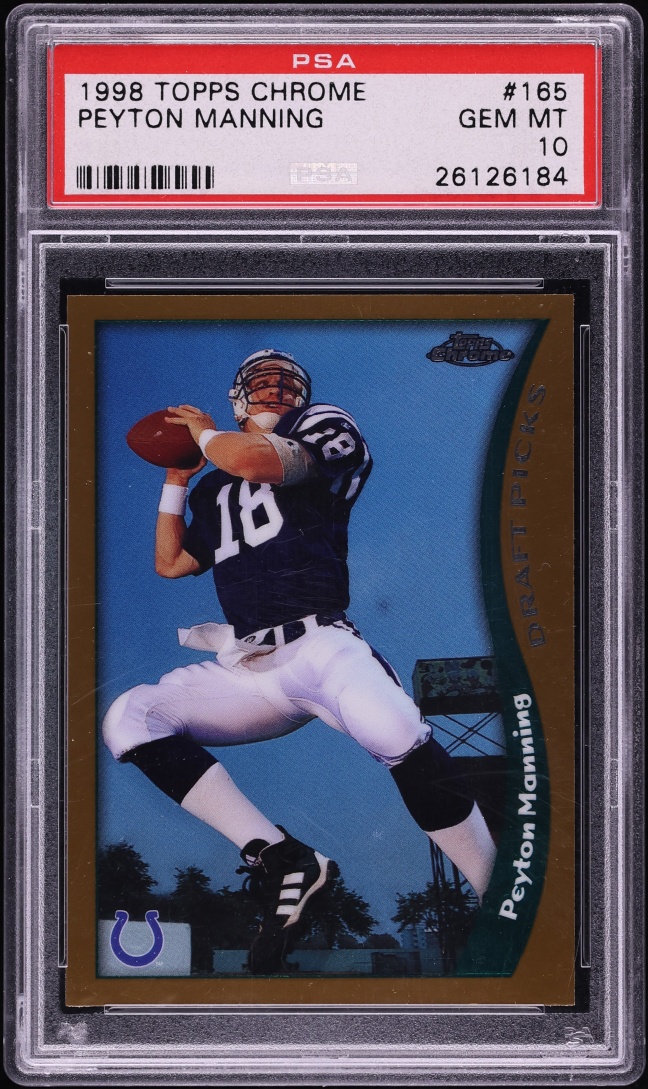 1998 Topps Chrome Peyton Manning ROOKIE #165 PSA 10 GEM MINT