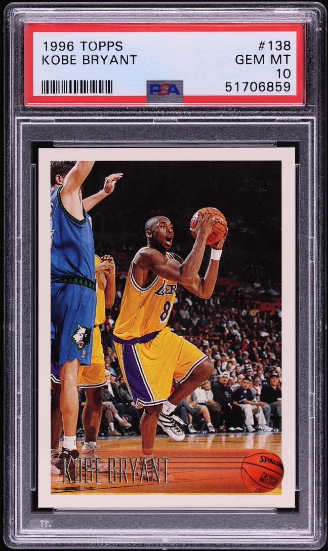 1996 Topps Basketball Kobe Bryant ROOKIE #138 PSA 10 GEM MINT
