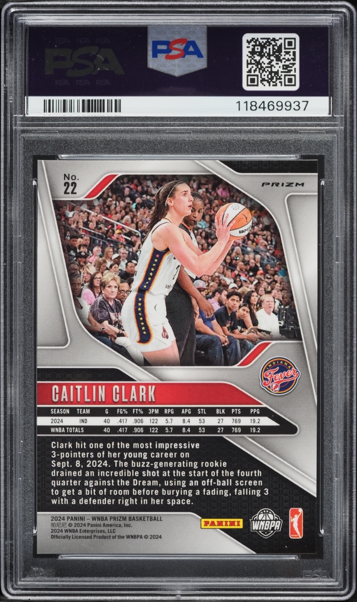 2024 Panini Prizm WNBA Ice Caitlin Clark ROOKIE #22 PSA 9 MINT