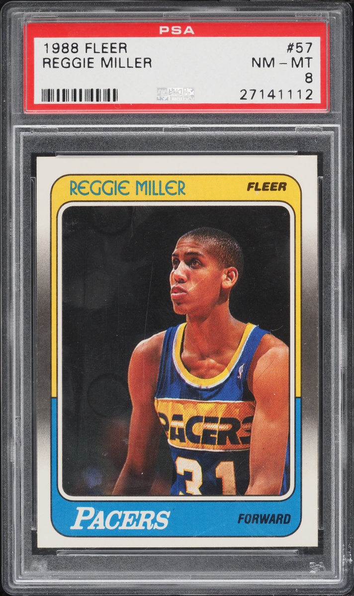 1988 Fleer Basketball Reggie Miller ROOKIE #57 PSA 8 NM-MT