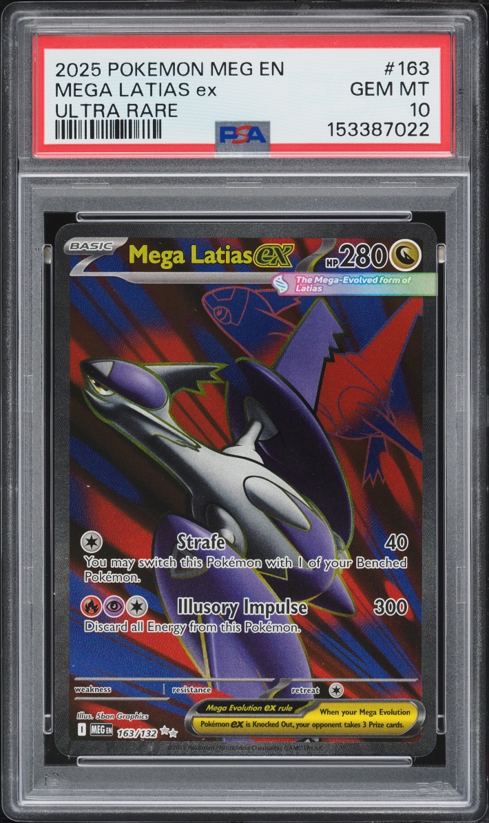 2025 Pokemon Mega Evolution Full Art Mega Latias ex #163 PSA 10 GEM MINT