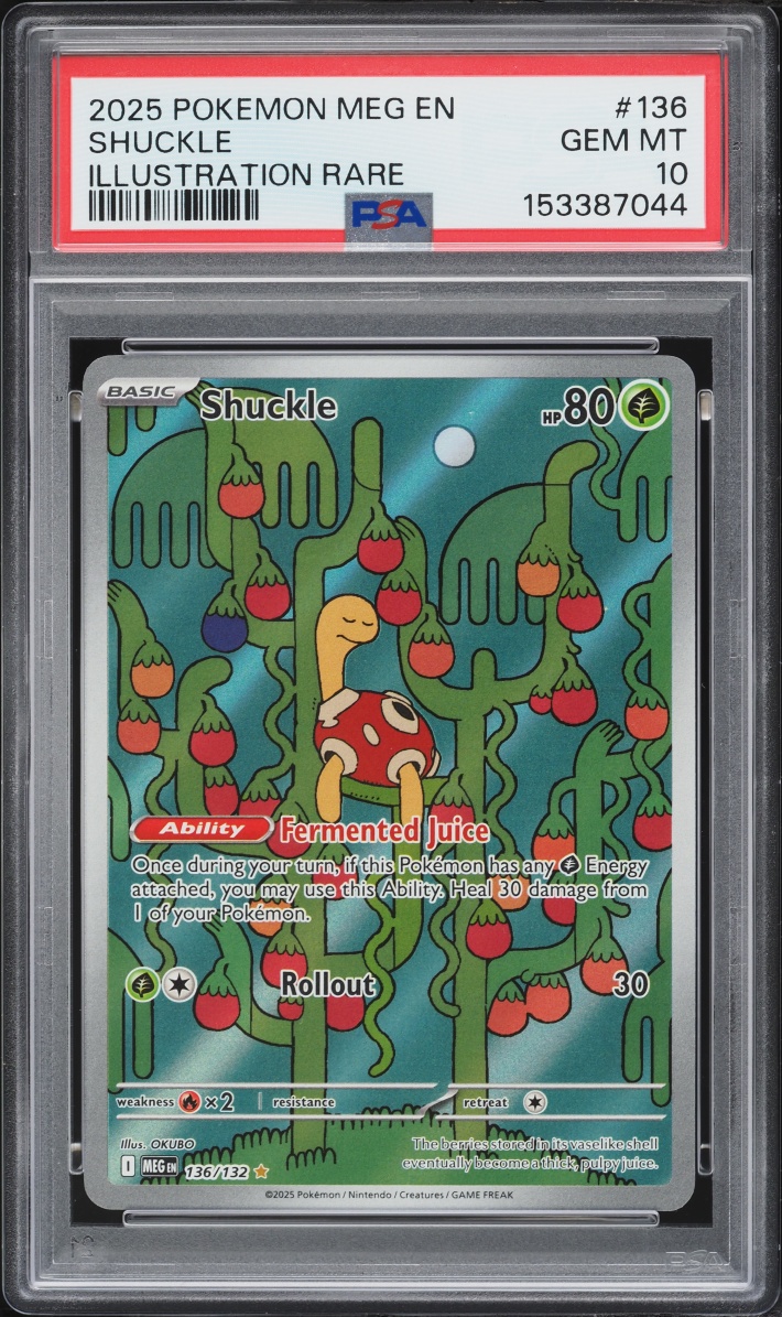 2025 Pokemon Mega Evolution IR Shuckle #136 PSA 10 GEM MINT