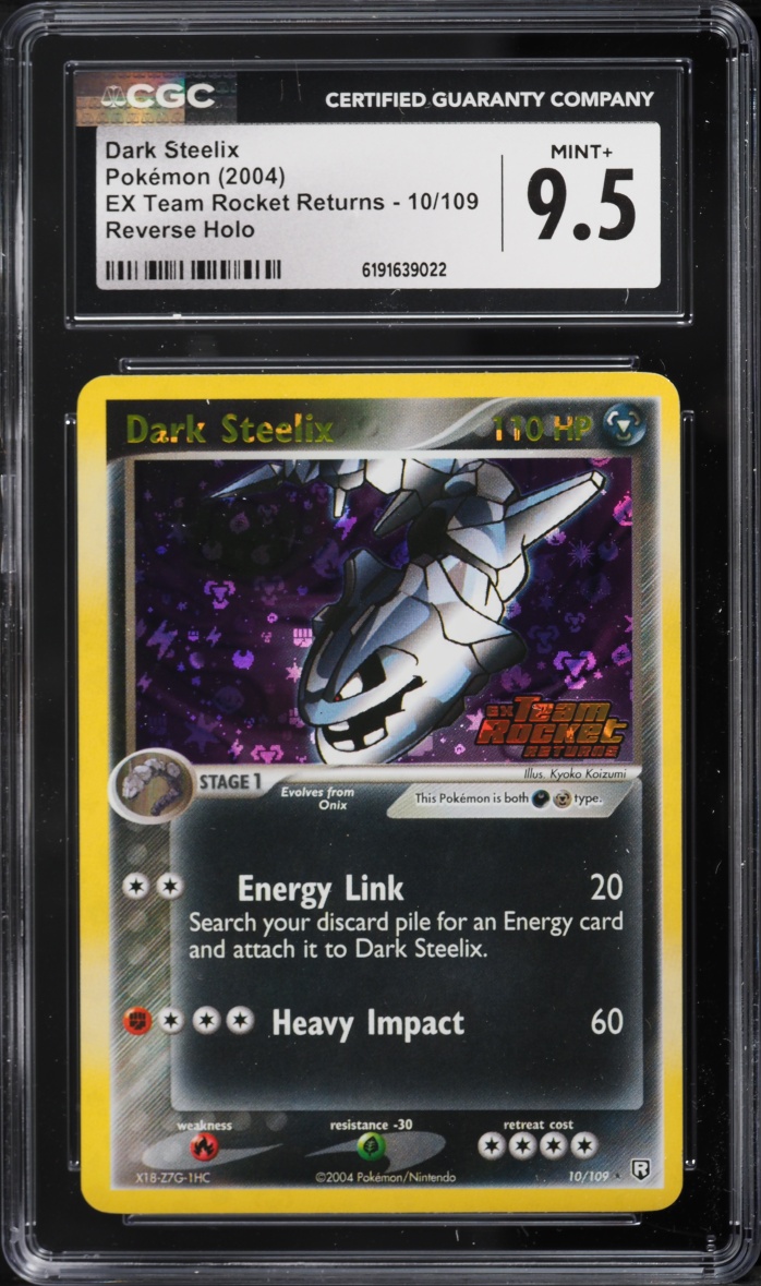 2004 Pokemon EX Team Rocket Returns Reverse Holo Dark Steelix #10 CGC 9.5 MINT+