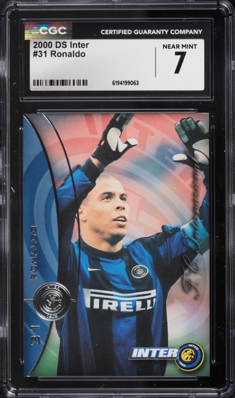 1999 DS Pianeta Calcio 2000 Inter Ronaldo #303 PSA 7 NRMT on