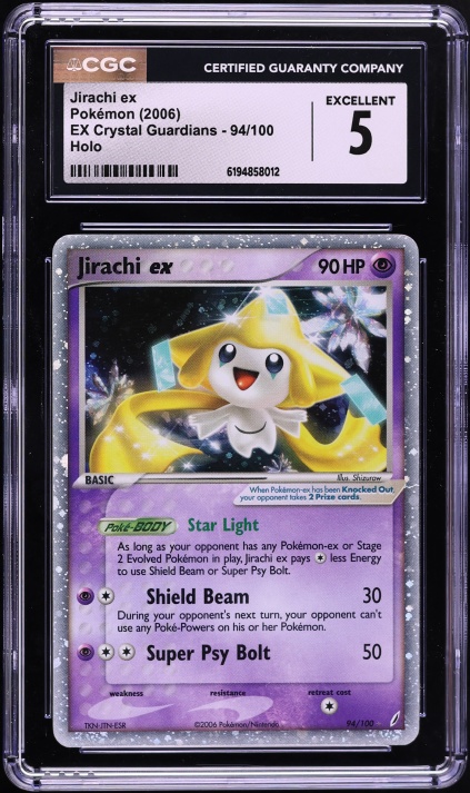 2006 Pokemon Ex Crystal Guardians Holo Jirachi Ex #94 CGC 5 EX