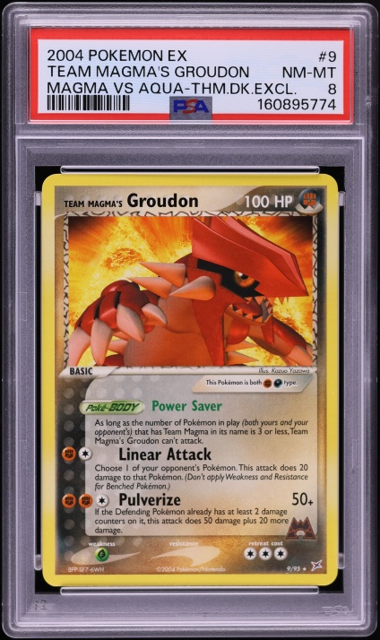 2004 Pokemon EX Team Magma vs Team Aqua Team Magma's Groudon #9 PSA 8 NM-MT
