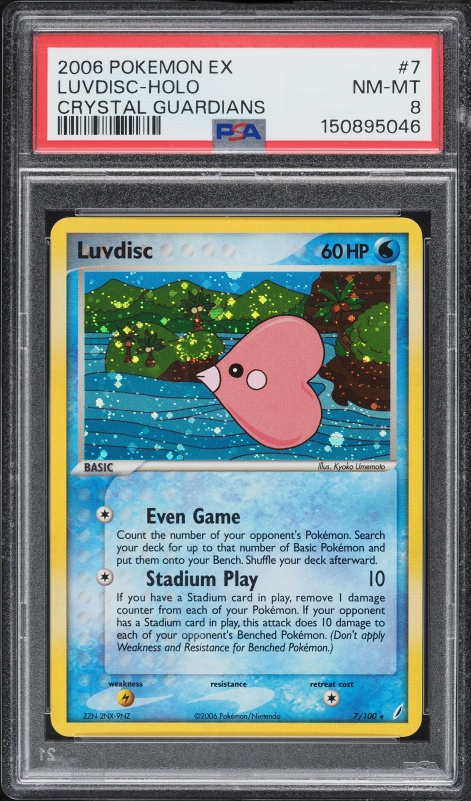 2006 Pokemon EX Crystal Guardians Holo Luvdisc #7 PSA 8 NM-MT