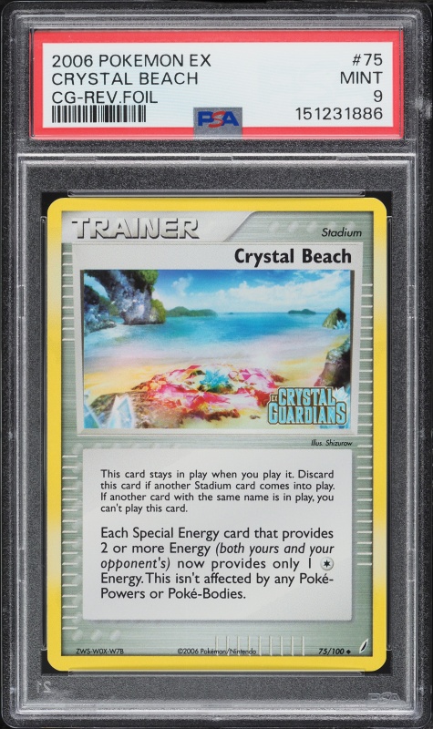 2006 Pokemon EX Crystal Guardians Reverse Holo Crystal Beach #75 PSA 9 MINT