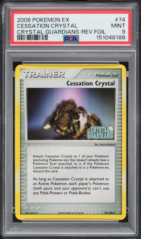 2006 Pokemon EX Crystal Guardians Reverse Holo Cessation Crystal #74 PSA 9 MINT