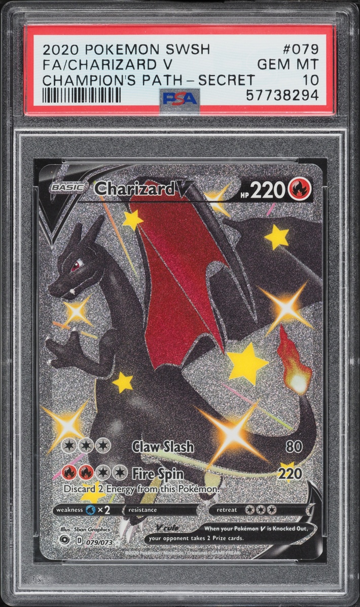 2020 Pokemon Sword & Shield Champion's Path Full Art Shiny Charizard V #79 PSA 10 GEM MINT