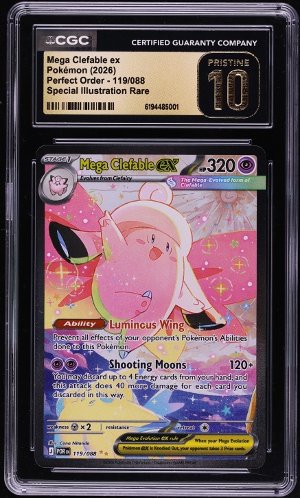 2026 Pokemon Mega Evolution Perfect Order SIR Mega Clefable Ex #119 CGC 10 PRISTINE