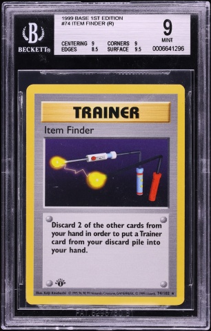 1999 Pokemon Base Set Shadowless 1st Edition Item Finder #74 BGS 9 MINT