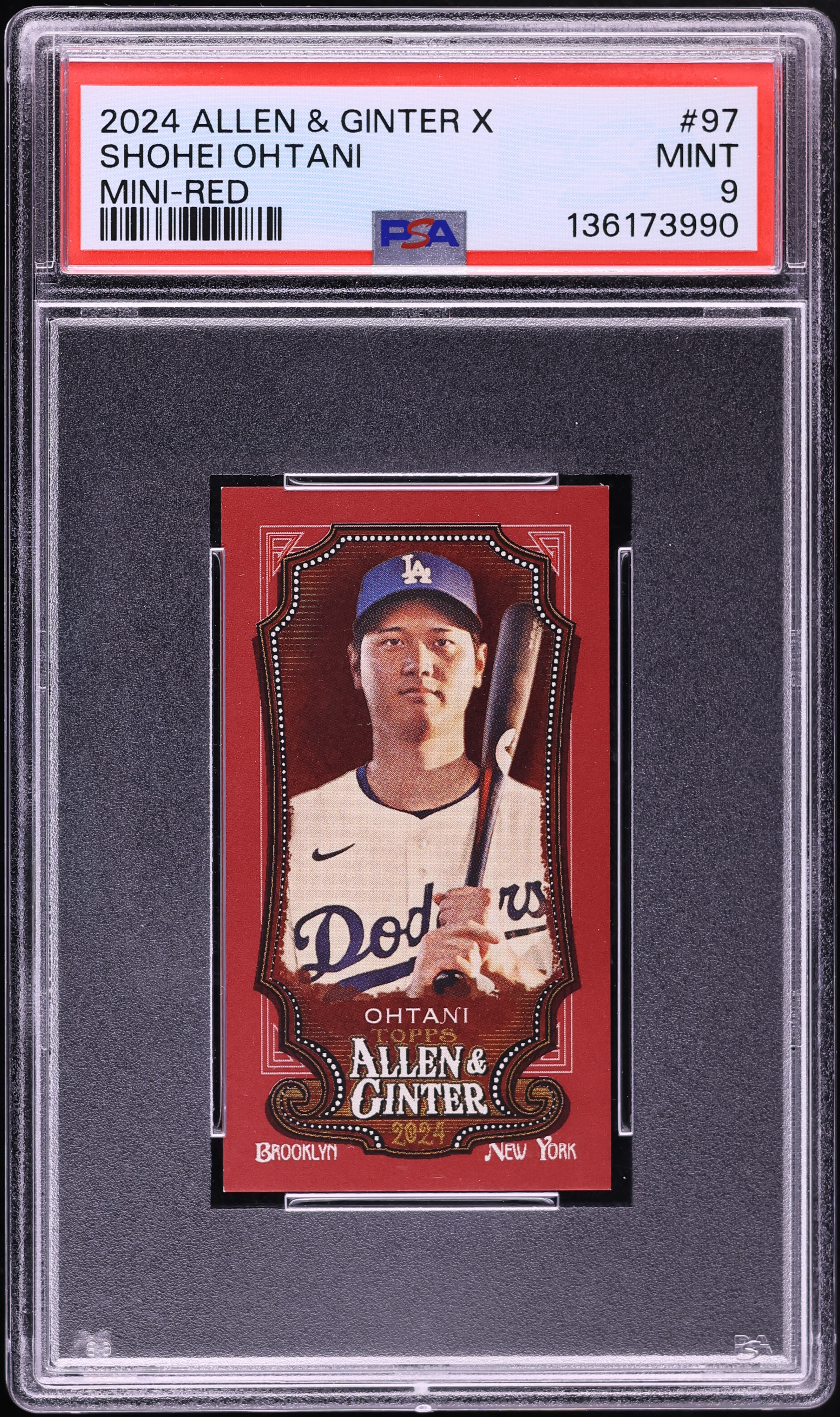2024 Topps Allen & Ginter X Mini-Red Shohei Ohtani /5 #97 PSA 9