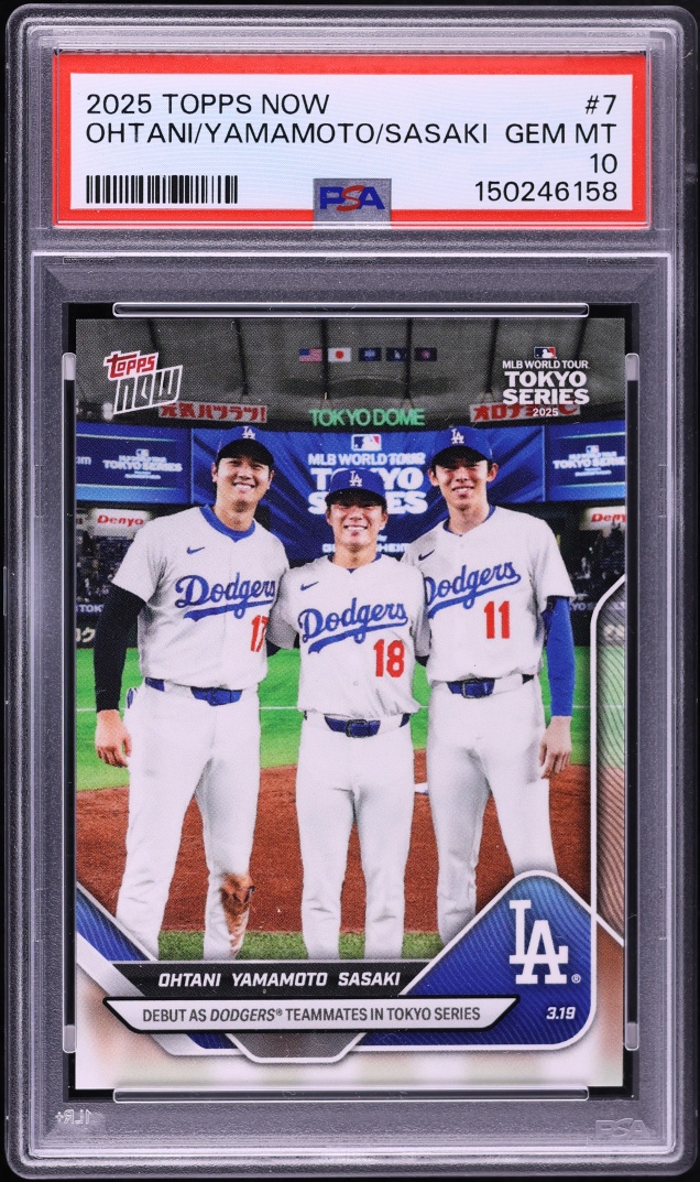 2025 Topps Now Shohei Ohtani Yoshinobu Yamamoto Roki Sasaki ROOKIE #7 PSA 10 GEM MINT