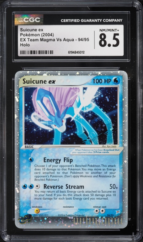 2004 Pokemon EX Team Magma Vs Aqua Holo Suicune Ex #94 CGC 8.5 NM-MT+