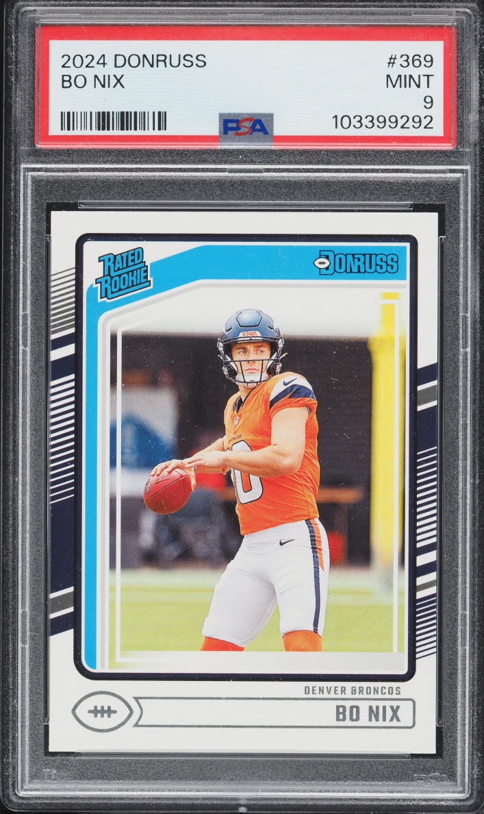 2024 Donruss Football Bo Nix ROOKIE #369 PSA 9 MINT