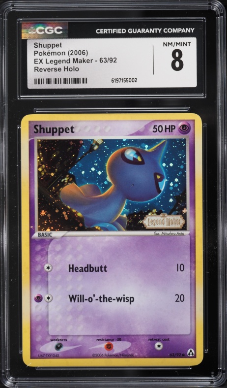 2006 Pokemon EX Legend Maker Reverse Holo Shuppet #63 CGC 8 NM-MT